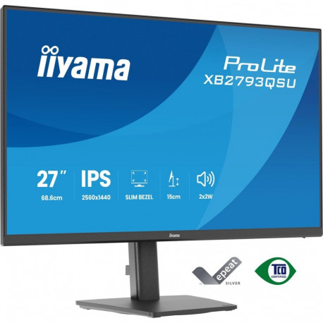 iiyama arvutimonitor ProLite XB2793QSU-B1 68.6cm (27") 2560 x 1440 pixels Quad HD LED, must
