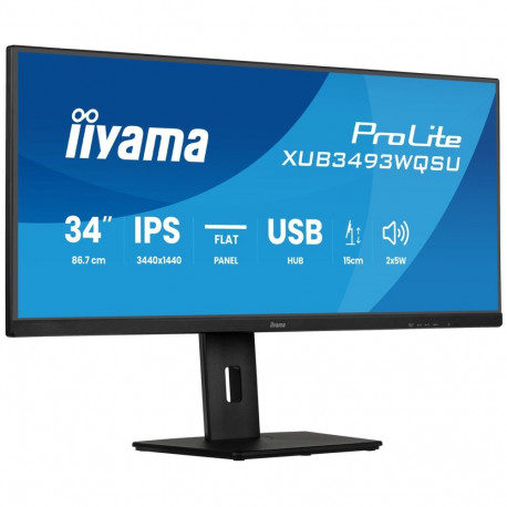 iiyama arvutimonitor ProLite XUB3493WQSU-B6 86.4cm (34") 3440 x 1440 pikslit UltraWide Quad HD LED, 