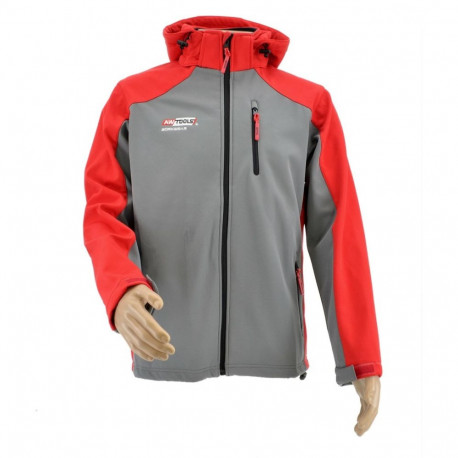 AWTOOLS SOFTSHELL JACKET SWEATSHIRT T4/ RED-GREY/ S