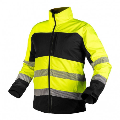 Kõrgnähtavusega softshell-tööjope, kollane-must, suurus S