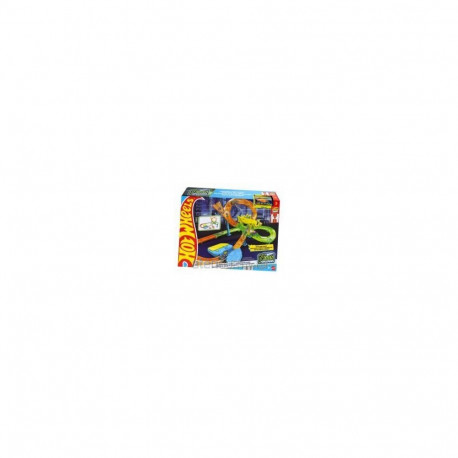 Hot Wheels trikiradade komplekt Neon Speeders Tornado Jump Crash koos mootoriga kiirendi ja mänguaut