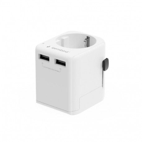 Gembird POWER ADAPTER EU TO UNIV. 12W/WHT TPA-EU2A12-01-W