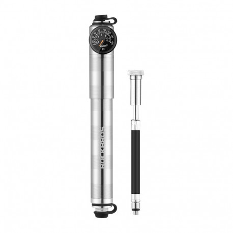 Rockbros Rockbros HQ-67A-L03 Bicycle Pump with Pressure Gauge - Silver