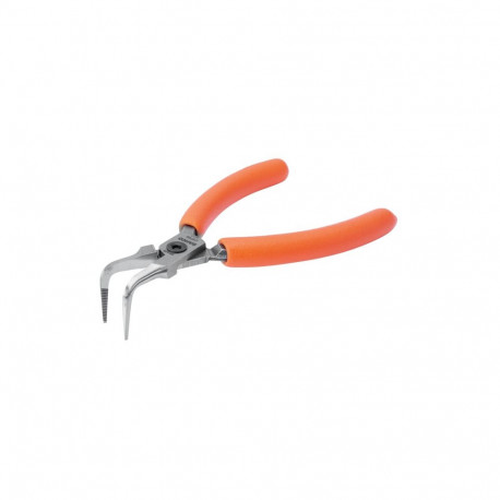 Mini needle nose pliers 125mm, with bent nose 90°
