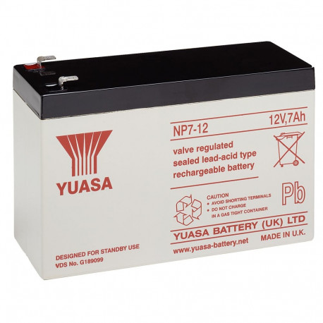Yuasa pliiaku 12 V, 7,0 Ah (NP7-12)