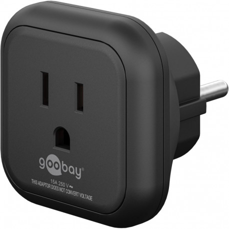 Goobay reisadapter USA/Japanist Euroopasse, must