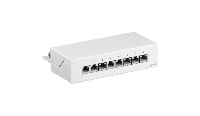 Goobay CAT 6 Mini/Desktop Patch Panel, 8 Port white