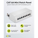 Goobay CAT 6A Mini Desktop Patch Panel, 8 Port (1 HU) grey