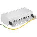 Goobay CAT 6A Mini Desktop Patch Panel, 8 Port (1 HU) grey