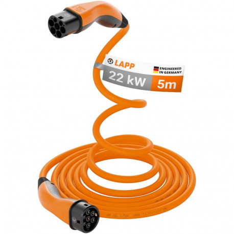 LAPP MOBILITY Type 2 isekeriv laadimiskaabel, kuni 22 kW, 5 m, oranž