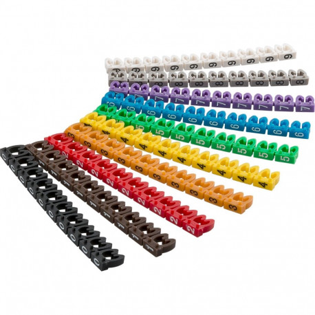 Goobay Cable Marker Clips "Digits 0–9" for Cable Diameters of 3.8 - 5.9 mm 4 mm²