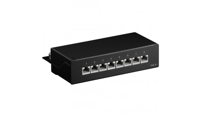 Goobay CAT 6 Mini/Desktop Patch Panel, 8 Port black