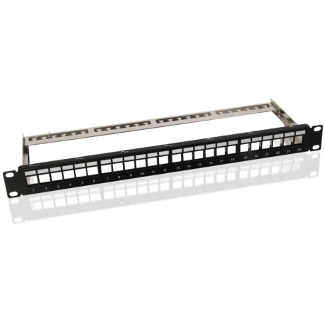 Goobay 19 Inch (48.3 cm) Keystone Patch Panel (STP), Unpopulated (1 U), with Earth Cable