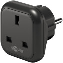 Goobay reisadapter UK–Euroopa, must