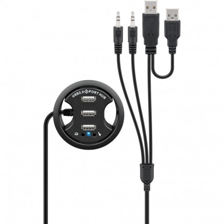 Goobay 3-porti USB integreeritud jaotur 2x 3,5 mm pesa ühendustega