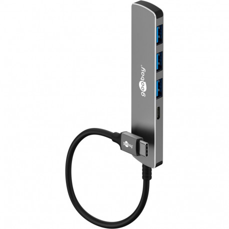 Goobay Slim 4-Port USB Hub, USB-C to USB-C/USB-A, 5 Gbit/s