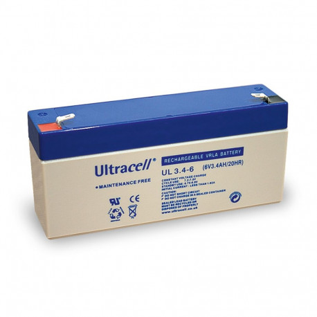 Ultracell pliiaku 6 V, 3.4 Ah (UL3.4-6)