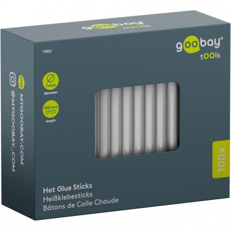 Goobay Tools Hot Glue Sticks 7 mm, 100 Pcs.