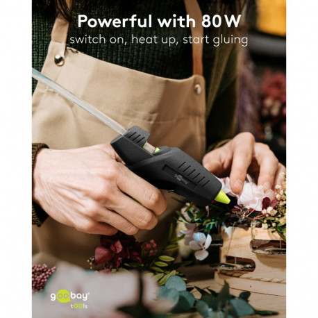 Goobay Tools Hot Glue Gun Premium, 80 W, incl. 2 Glue Sticks