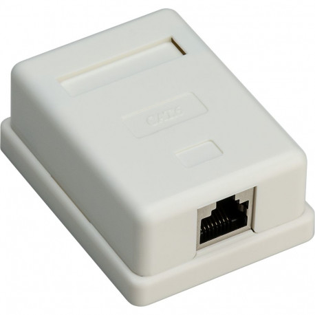 Goobay 1-port RJ45 pinnapealne paigalduskarp, CAT 6, STP, valge