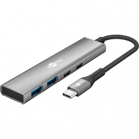 Goobay õhuke 4 pordiga USB-jaotur, USB-C to USB-C/USB-A, 5 Gbit/s