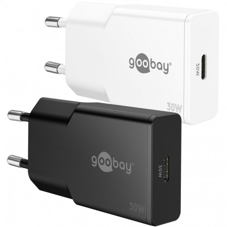 Goobay kiirlaadija 30W USB-C PD GaN õhuke, valge