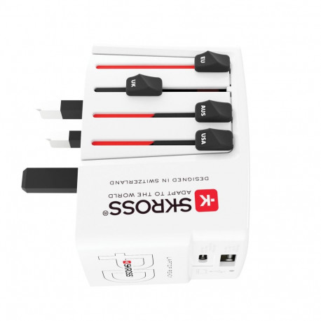 Skross reisadapter World USB laadija AC65PD
