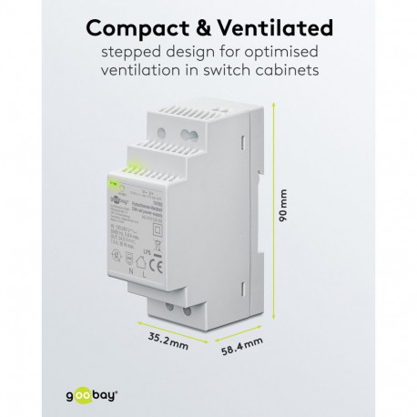 Goobay DIN Rail toiteplokk 24 V (DC), 1.5 A, 36 W