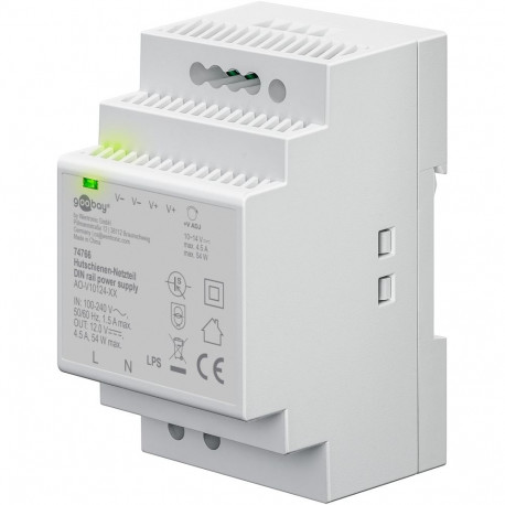 Goobay DIN Rail toiteplokk 12 V (DC), 4.5 A, 54 W