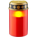 No Name LED Grave Candle with Timer, red