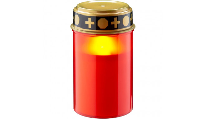 No Name LED Grave Candle with Timer, red