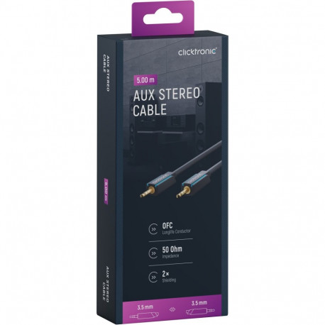 Clicktronic 3.5 mm AUX kaabel, stereo 5 m