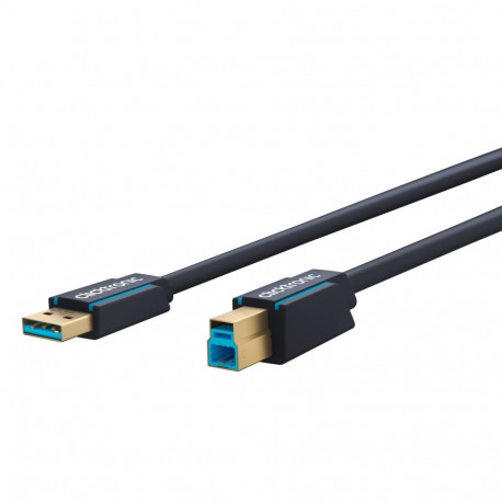 Clicktronic USB-A–USB-B 3.0 adapterkaabel 3 m