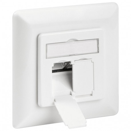 Goobay CAT 6 Wall Plate for Flush Mounting, Signal white RAL 9003