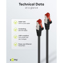Goobay CAT 6 Patch Cable S/FTP (PiMF), black 0.5 m