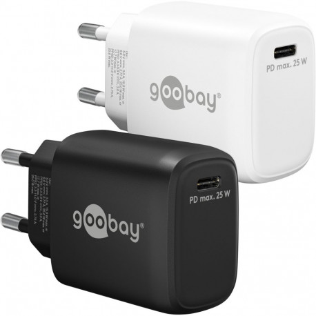 Goobay 25 W USB-C PD GaN must kiirlaadija