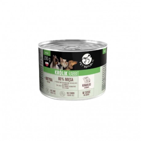 PETREPUBLIC märg koeratoit, küülikulihatükid kastmes, karp 10x200g