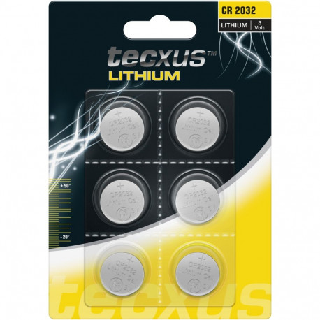 Tecxus CR2032 Battery, 6 pcs. in blister