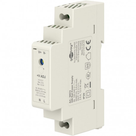 Goobay DIN Rail Power Supply 5 V (DC), 2.4 A, 12 W