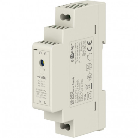 Goobay DIN Rail toiteplokk 12 V (DC), 1.25 A, 15 W