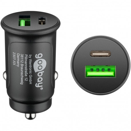 Goobay 30 W Power Delivery kahe USB-pordiga auto kiirlaadija USB-C PD