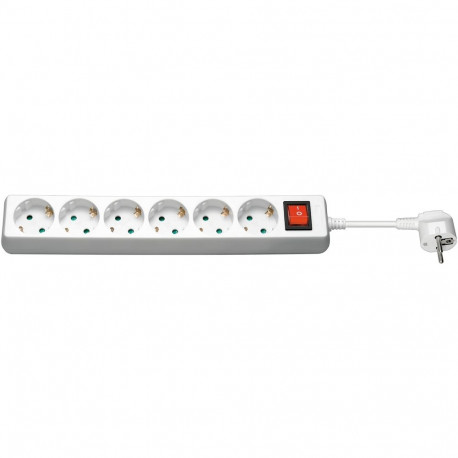 Goobay 6-Way Power Strip with Switch, 1.5 m, white 1.5 m