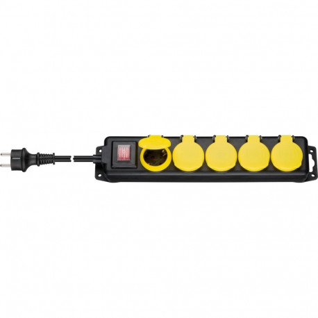 Goobay 5-suunaline pikendusjuhe, pritsmekindel, 3 m