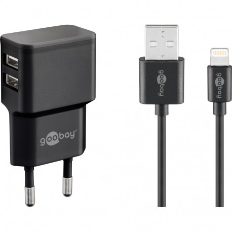Goobay 12 W topelt Apple Lightning laadija komplekt