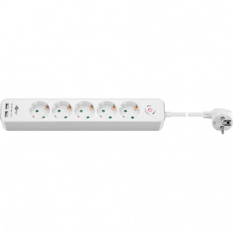 Goobay 5-pesaline lülitiga ja USB-ga pikendusjuhe