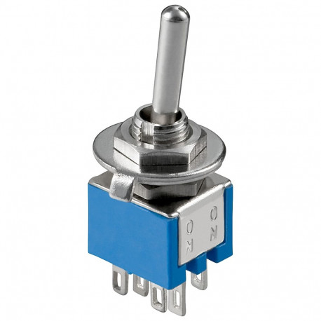 Goobay Toggle Switch Miniature, 2x UM, 6 Pins, Blue Housing