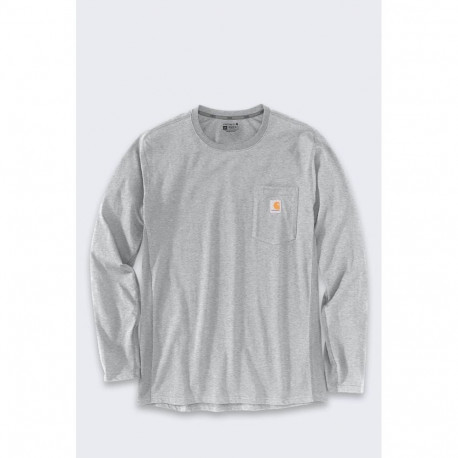 Carhartt T-särk, keskmise paksusega, pikkade varrukatega ja taskuga, M, melanžhall