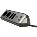 Brennenstuhl 1153590410 power extension 2 m 4 AC outlet(s) Indoor Black, Silver
