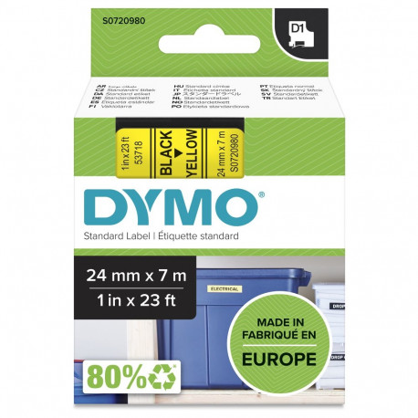 "Dymo D1 Schriftband 24 mm x 7 m schwarz auf gelb 53718"