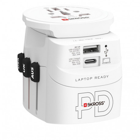 Skross PRO Light USB AC45PD reisadapter